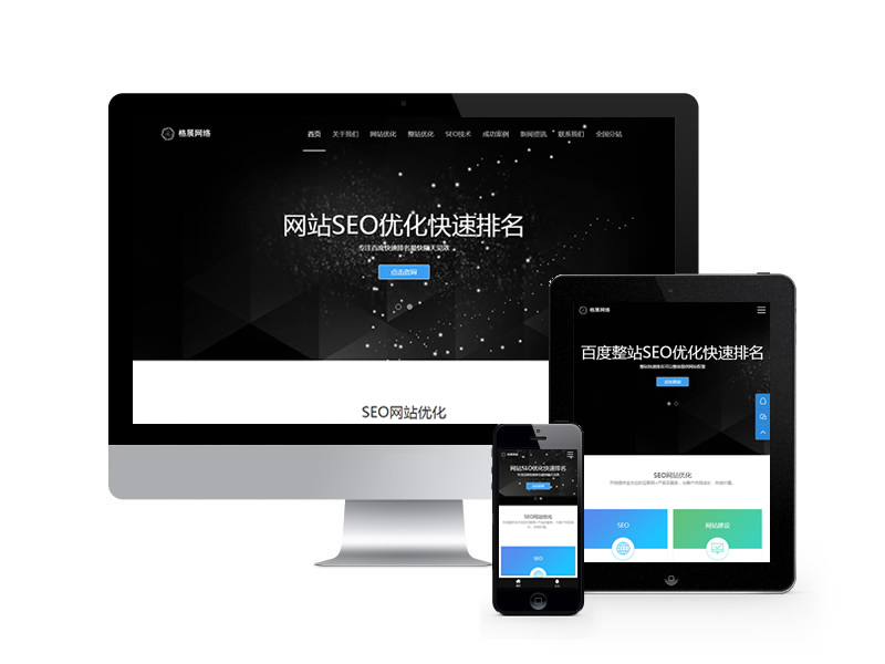 網站優化快速排名類科技公司織夢模板(自適應手機端)