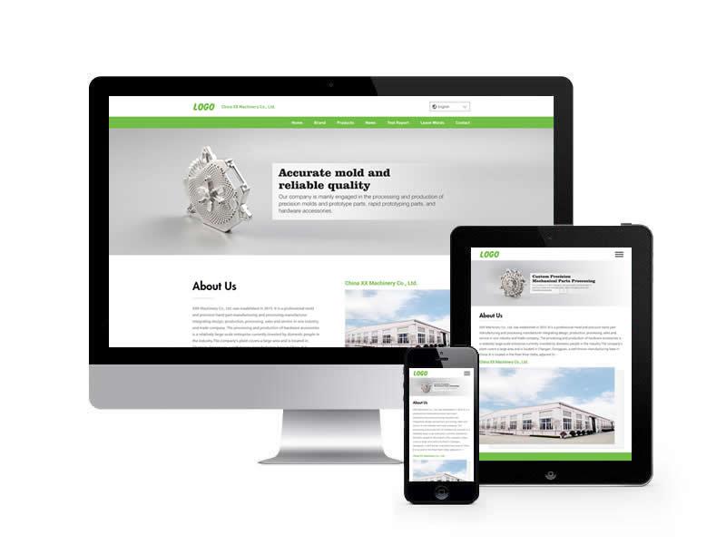 精密模具零件加工類外貿網站pbootcms模板(自適應手機端)