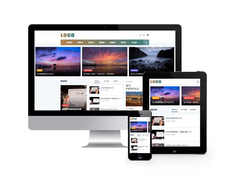 個人營銷博客類網站pbootcms模板(自適應手機端)