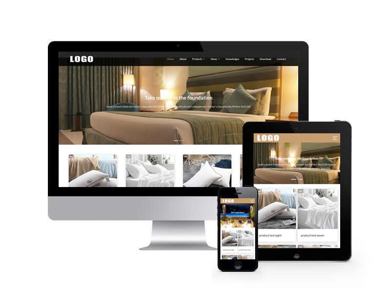 客房酒店英文外貿類網站pbootcms模板(自適應手機端)