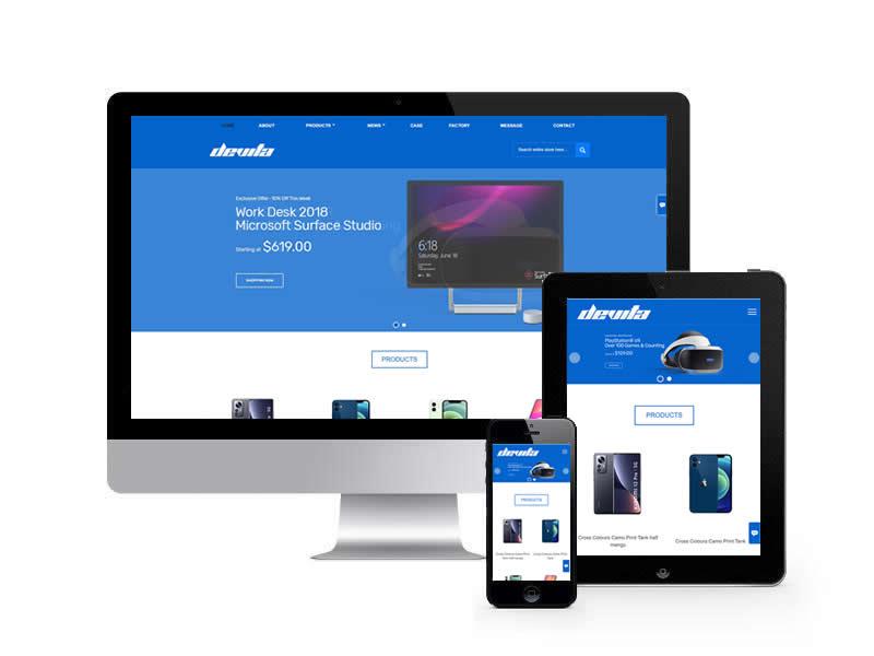 電子產品外貿類網站pbootcms模板(自適應手機端)